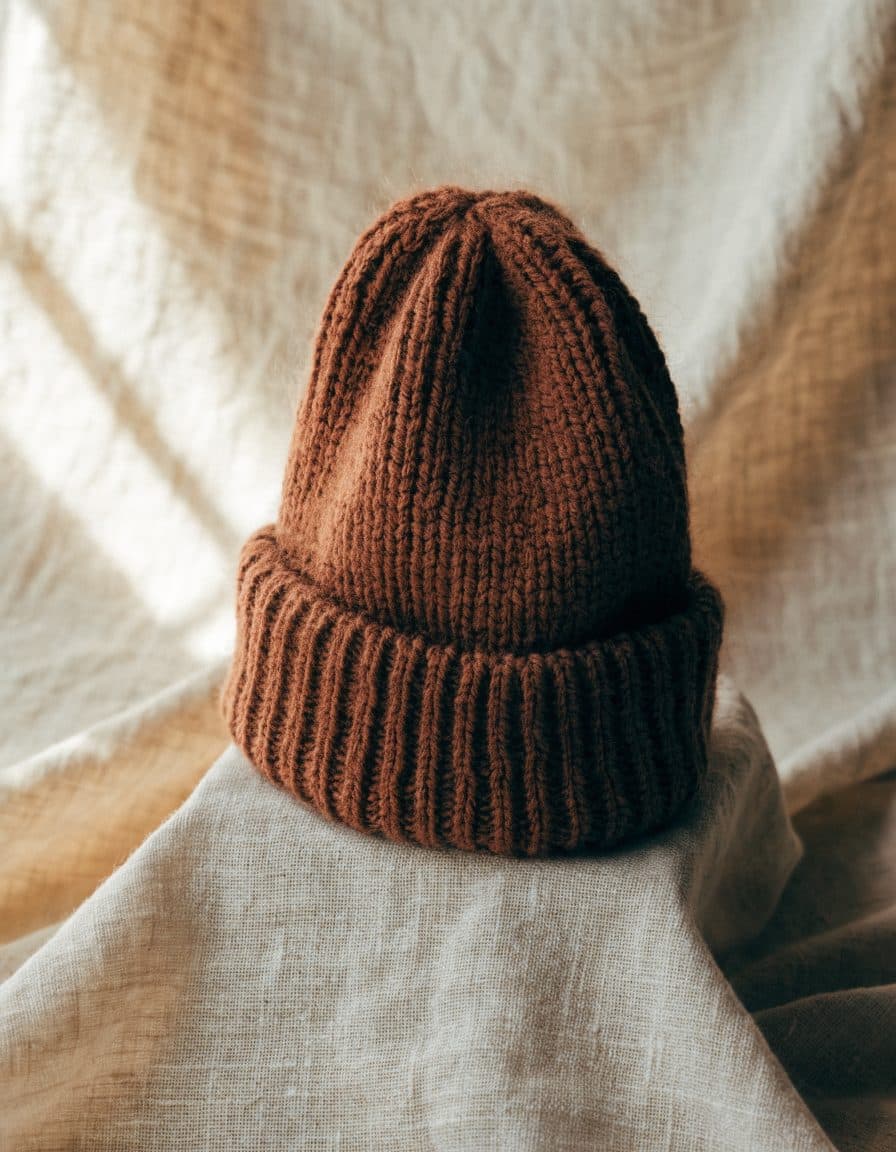 Ribbed beanie, rust