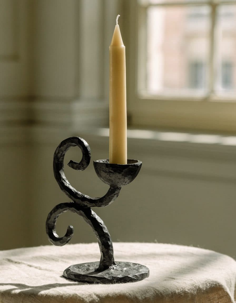 Iron taper candle holder