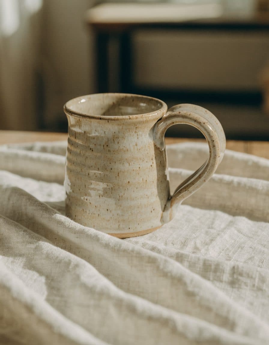 Speckled stoneware mug