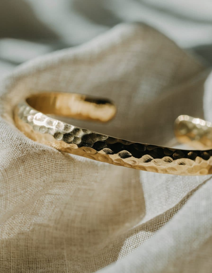Hammered brass cuff