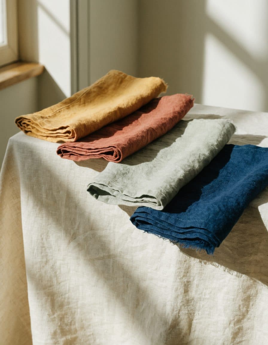 Plant-dyed linen napkins, set of 4